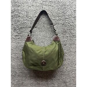 Dooney & Bourke Women's Nylon Brown‎ Leather Strap Hobo Shoulder Bag Army Green